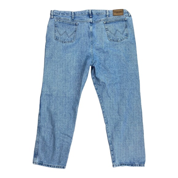 Wrangler Rugged Wear Jeans Mens 48x30 Tag* Straight Medium Wash Denim Work Pants - Picture 2 of 10